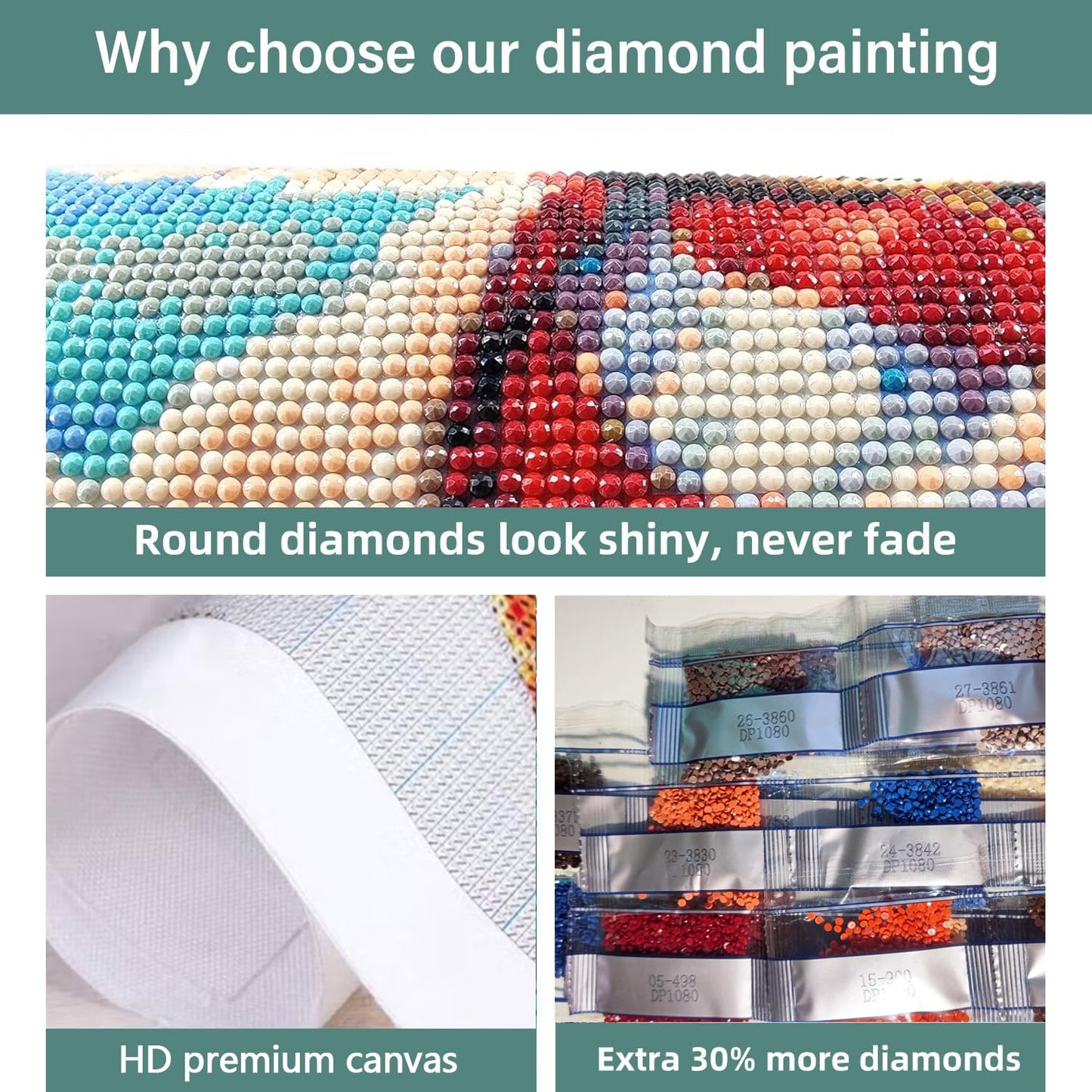 DIYCYCY Forest Bear Diamond Art Kits for Adults,DIY 5D Diamond Painting Kits for Beginners, Round Full Drill Diamond Dots Paintings,Diamonds Pictures Gem Art for adults Crafts Home Decor 13.78x13.78in