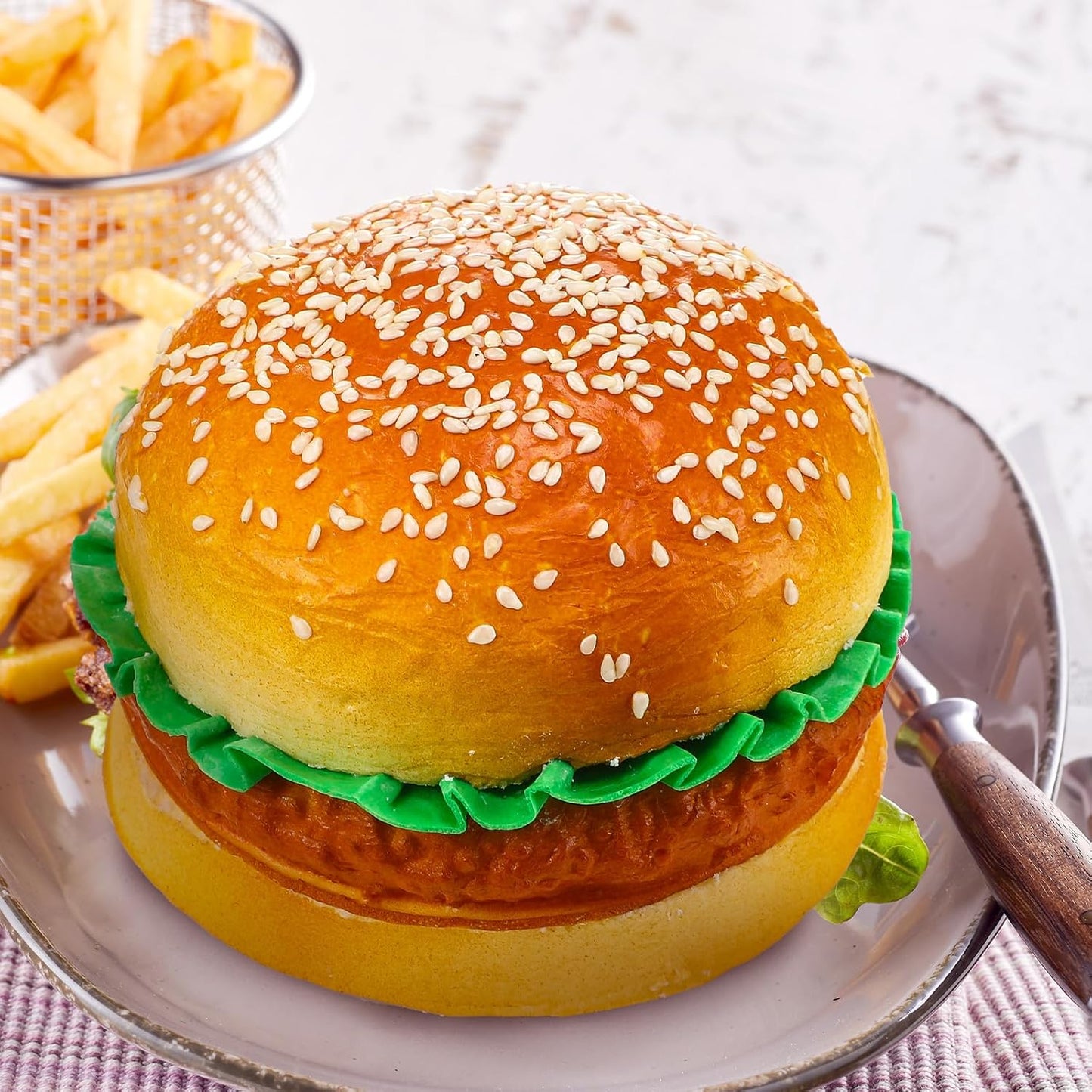 1 CroBlissful Pcs Artificial Hamburgers Realistic Fake Food Bread Model Photography Prop for Kitchen Food Fake Display
