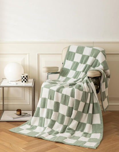 Cozy Queen90"X90") Ultra Soft Buffalo Checkerboard Grid Fluffy Microfiber Queen Size Bed Blanket Checkered Knitted