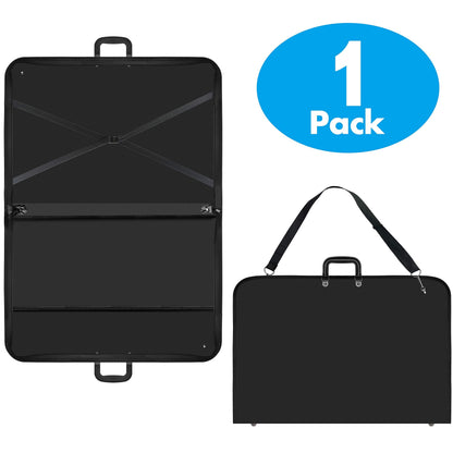 Vantasii Black Art Portfolio Case Artist Carrying Case Artist Portfolios Case with Shoulder Strap (19x14.7x1.5 Inch)