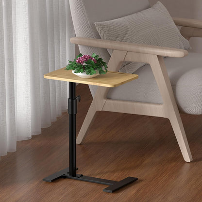 360 (1, Sofa Armrest Tray Table - Bamboo Swivel TV Trays - Height Adjustable Side Table for Bed or Chair with Phone