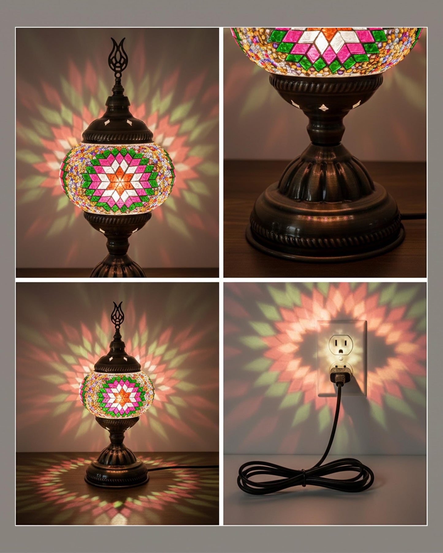 Ottoman Mosaics Turkish Mosaic Lamp Kit | DIY Art & Craft Project for Adults | Make Your Own Handmade Lamp (Green)