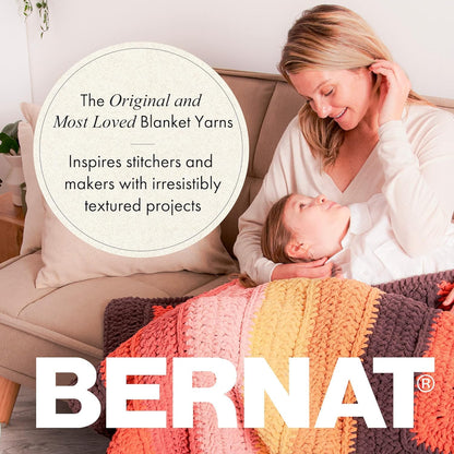 Bernat Blanket Super Bulky Acrylic Yarn - 2 Pack of 300g/10.5oz #6 Chunky Chenille Heavy Weight Yarn for Knitting and Crocheting, Amigurumi, Thick Blankets (Almond, 220 Yards 2-Pack)