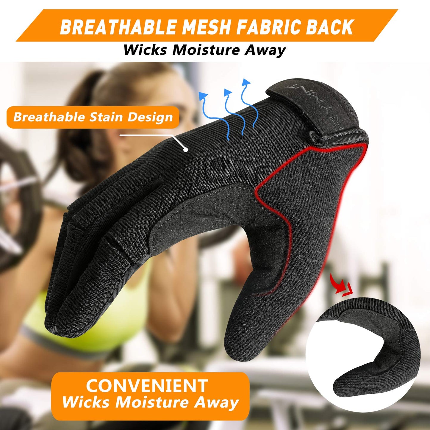Full Fingers Workout Gloves for Women & Men - Gym Gloves with Extra Grip Foam Padding & Anti-Slip for Fitness, Training & Cycling