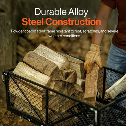 SuperHandy Utility Service Cart Power Wagon Wheelbarrow Electric 48V DC Powered 660Lbs Load and 1000Lbs+ Hauling Capacity Farm and Garden All Purpose Modular Cargo Bed