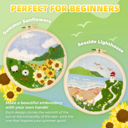 Punch Needle Kits Adults Beginner,Embroidery kit for Beginners,Punch Needle kit for Beginners, Includes All Tools and Materials,Easy to Follow Instructions and Videos(Spring is in Full Bloom)