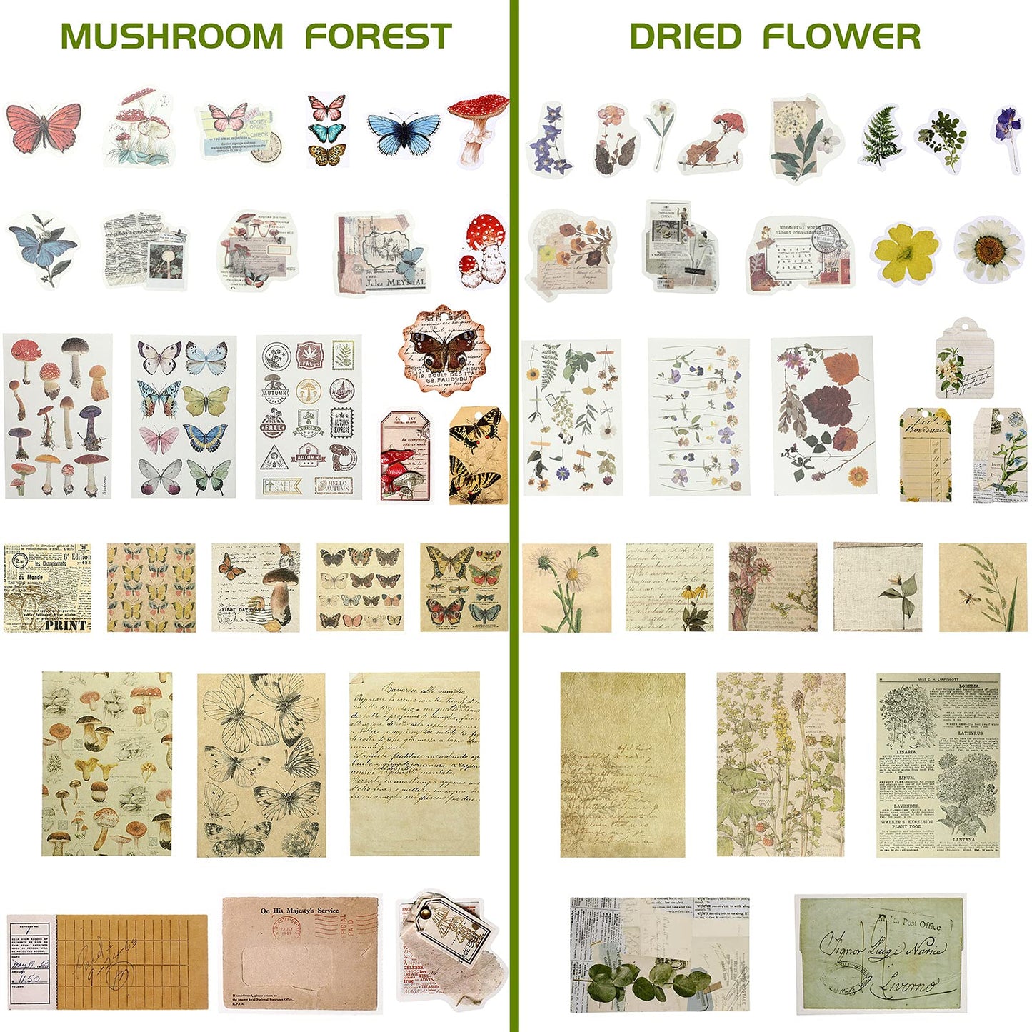 120 Pcs Vintage Aesthetic Scrapbook Kit Junk Journaling Supply with Retro Stamp Stickers,material Paper, Tag Card,hand Account Collage Card,pillow Box,twine Diary Supply Birthday Gift(Artsy Style)