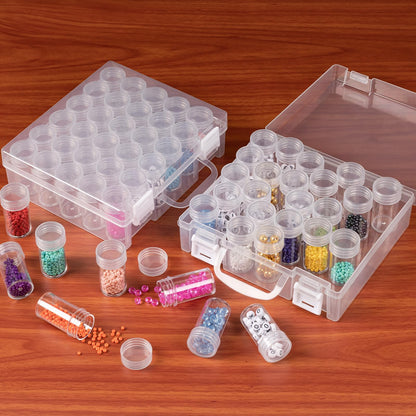 Bead Organizer, Bead Containers, 30 Grids Diamond Painting Storage Containers Clear Bead Organization Diamond Painting Accessories Small Storage Container for Beads Seeds Glitter Rhinestones (2 Pack)