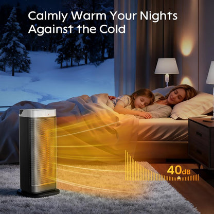 Space Heaters for Indoor Use, CCGIRU 1500W Electric Fast and Safety Heaters with 70°Oscillating, Remote,PTC Ceramic Heater for Office Bedroom