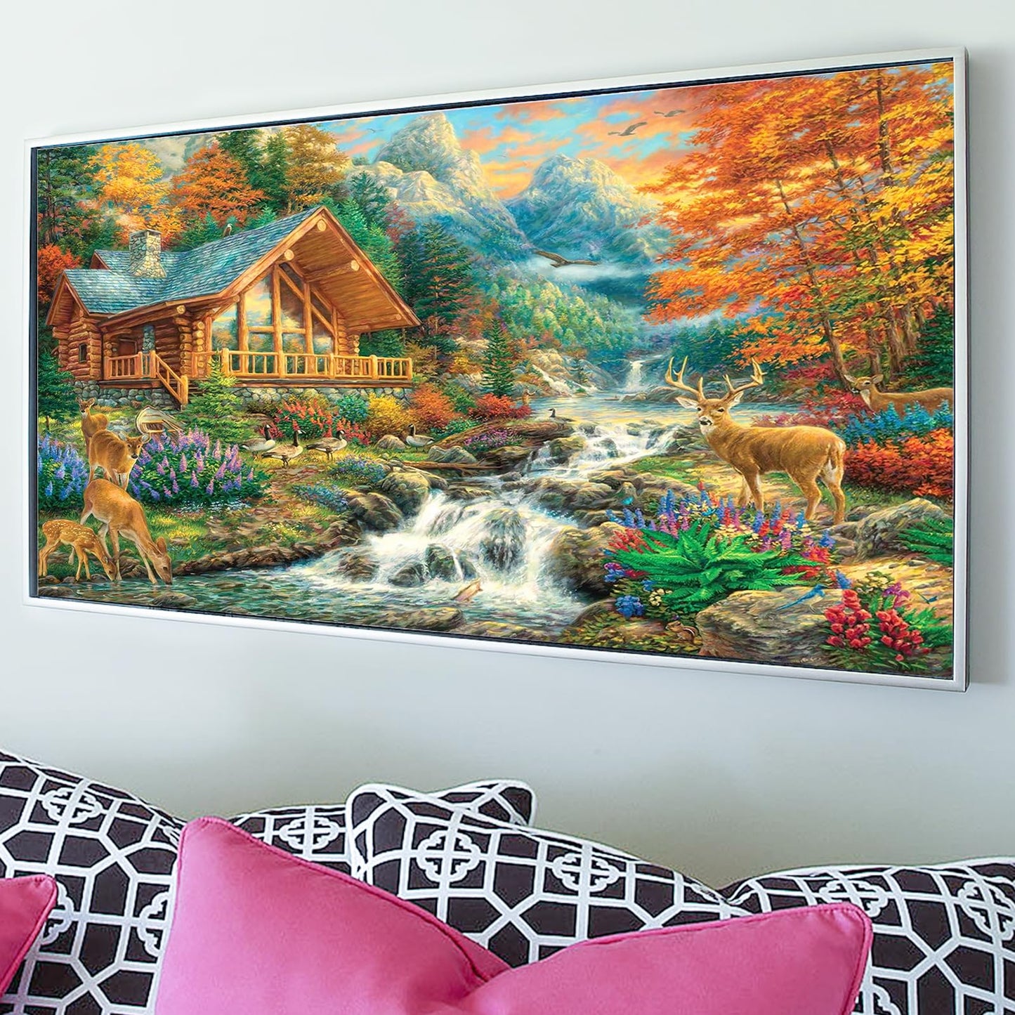 YALKIN Square 5D Diamond Painting Kits for Adults, Froest Large Diamond Art Kits Full Drill Diamond Painting Kit for Adult Beginners, DIY Crystal Picture Art for Home Wall Decor 40x70CM/15.8x27.6in