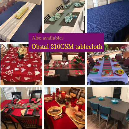 210GSM Blue,52x70 Inch) Obstal Rectangle Table Cloth - Heavy Duty Water Resistance Microfiber Tablecloth, Decorative
