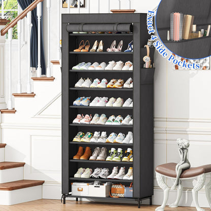 40 10 Closet, Simple Trending Tall Shoe Rack Organizer Holds Pairs, Tier Large Capacity Shoe Cabinet Storage with Cover