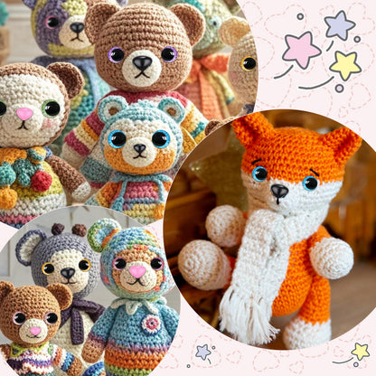 MUCUNNIA 160 pcs Safety Eyes for Crocheting 12-35mm 3D Moon Safety Eyes and Noses for Amigurumi with Washers Large Plastic Crochet Eyes Doll Craft Eyes for Plush Stuffed Animals Toy Making Supplies