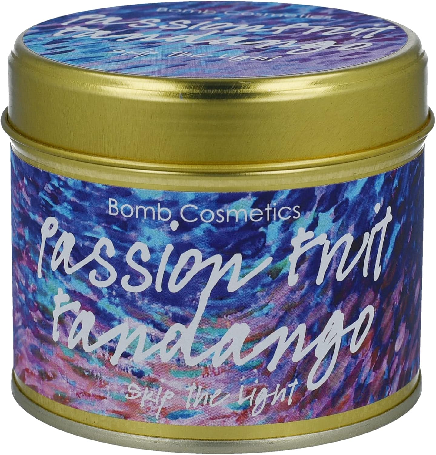 Bomb Cosmetics Passionfruit Fandango Scented Tin Candle, Passionfruit & Citrus Zest Fragrance, 30-35 Hour Burn
