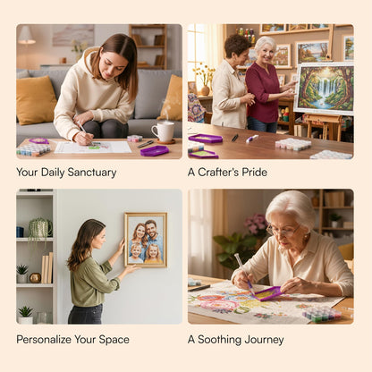 Caydo 3 Canvas Custom Diamond Painting Kit | Get Your Template & Start in Minutes via App | Personalized Diamond Art from Photo with Electric Diamond Painting Pen, 30,000 Diamonds(56 Colors) & Tools