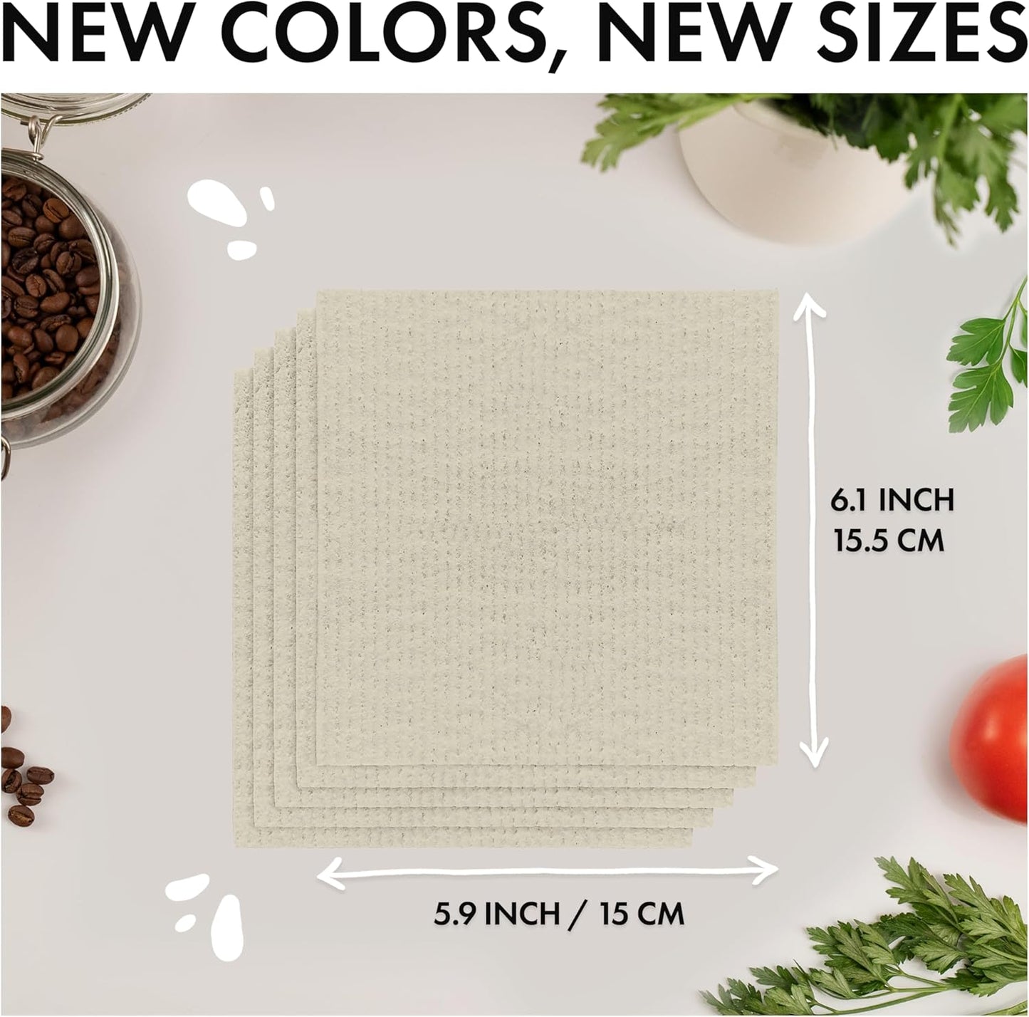 SUPERSCANDI 5 Pack Original Swedish Dishcloths, Reusable Paper Towels for Kitchen, Durable and Absorbent