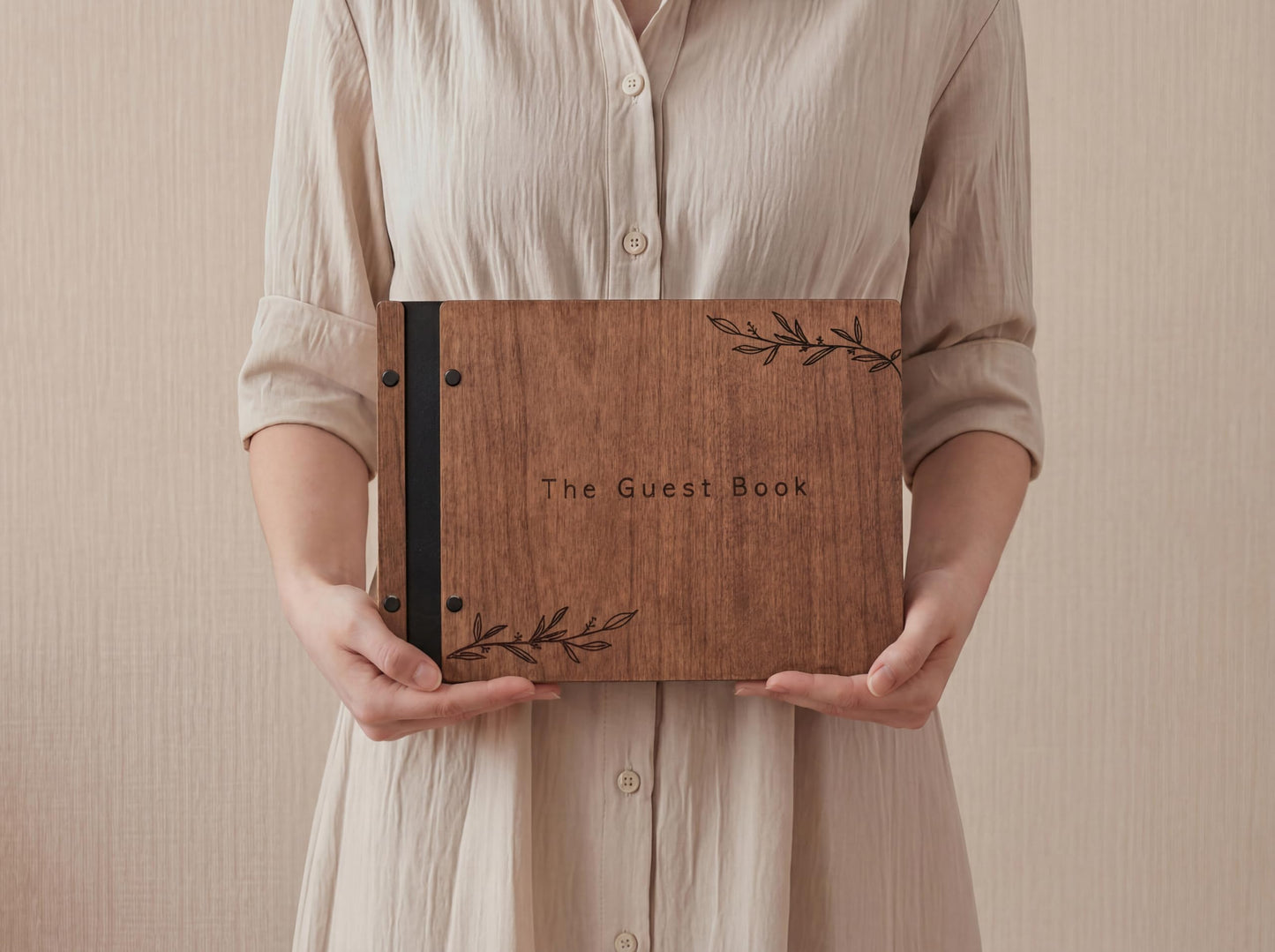 Aspen Studio Guest Book with Signing Pen with Photo of Polaroid for Wedding Book and Memorial Occasions Guest Signing Book for Wedding, Memory Guest Book