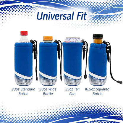 16-20oz Proactive Sports Neoprene Bottle Holder with Drawstring and Bag Clip for Bottles