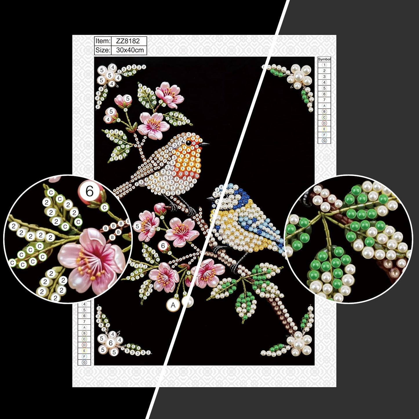 WSLWXSHM Pearl Diamond Painting Kits for Adults Bird, 5D Special Shape Diamond Art Kits for Beginners, Crystal Rhinestones Diamond Painting for Home Wall Decoration Gift 12×16inch/30×40cm Animal