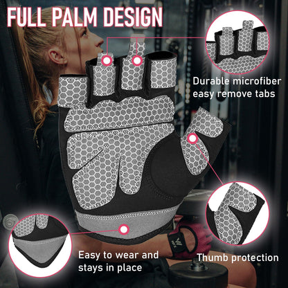WESTWOOD FOX Weight Lifting Gloves for Men Women Gym Gloves with Wrist Wrap Support for Workout Training Exercise Fitness Hanging, Pull ups for Dumbbell, Cycling