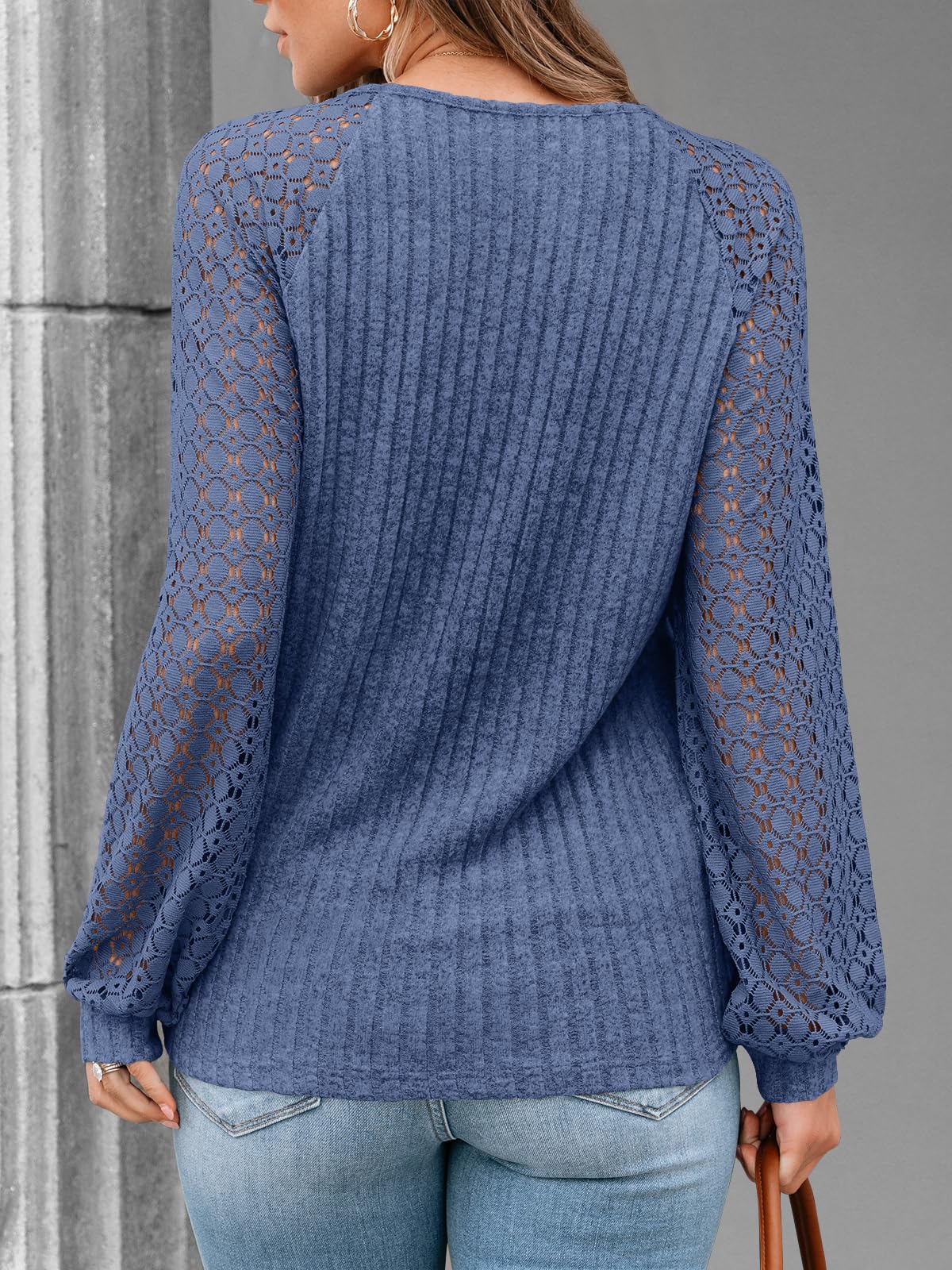 AUTOMET Women Long Sleeve Shirts Fall Lace Tops 2025 Fashion V Neck Sweaters Dressy Casual Winter Tunic Blouse Trendy Outfit