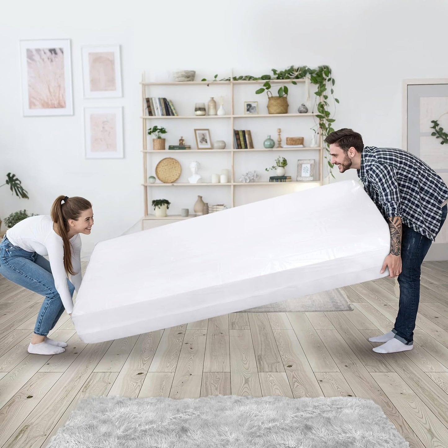 Utopia Home Queen Size Mattress Cover - Heavy Duty 4 Mil Plastic Bag for Easy Moving | Fits Mattresses Up to 14 Inches