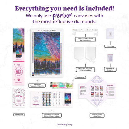 DIAMOND ART CLUB Violet Persuasion Diamond Painting Kit, Fun DIY Crafts for Adults, Round Diamond Art Canvas, 13" x 21" (32.8 cm x 52.7 cm)