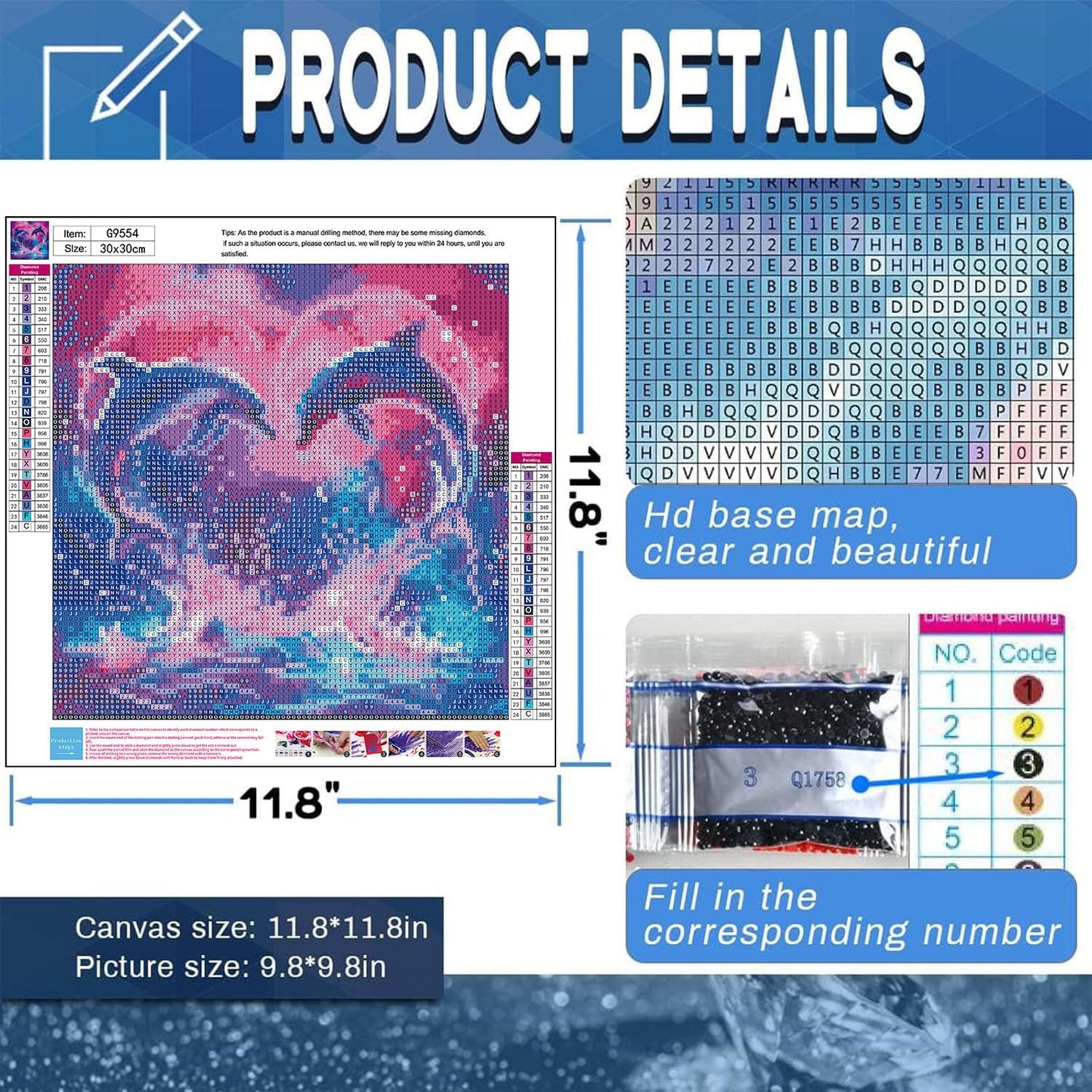 ajepon 3 Pack Heart Diamond Art Kits for Adults - Beach 5D Diamond Painting, Heart Gem Art for Adults, Gem Painting Kits for Wall Home Decor Arts Craft 12x12inch