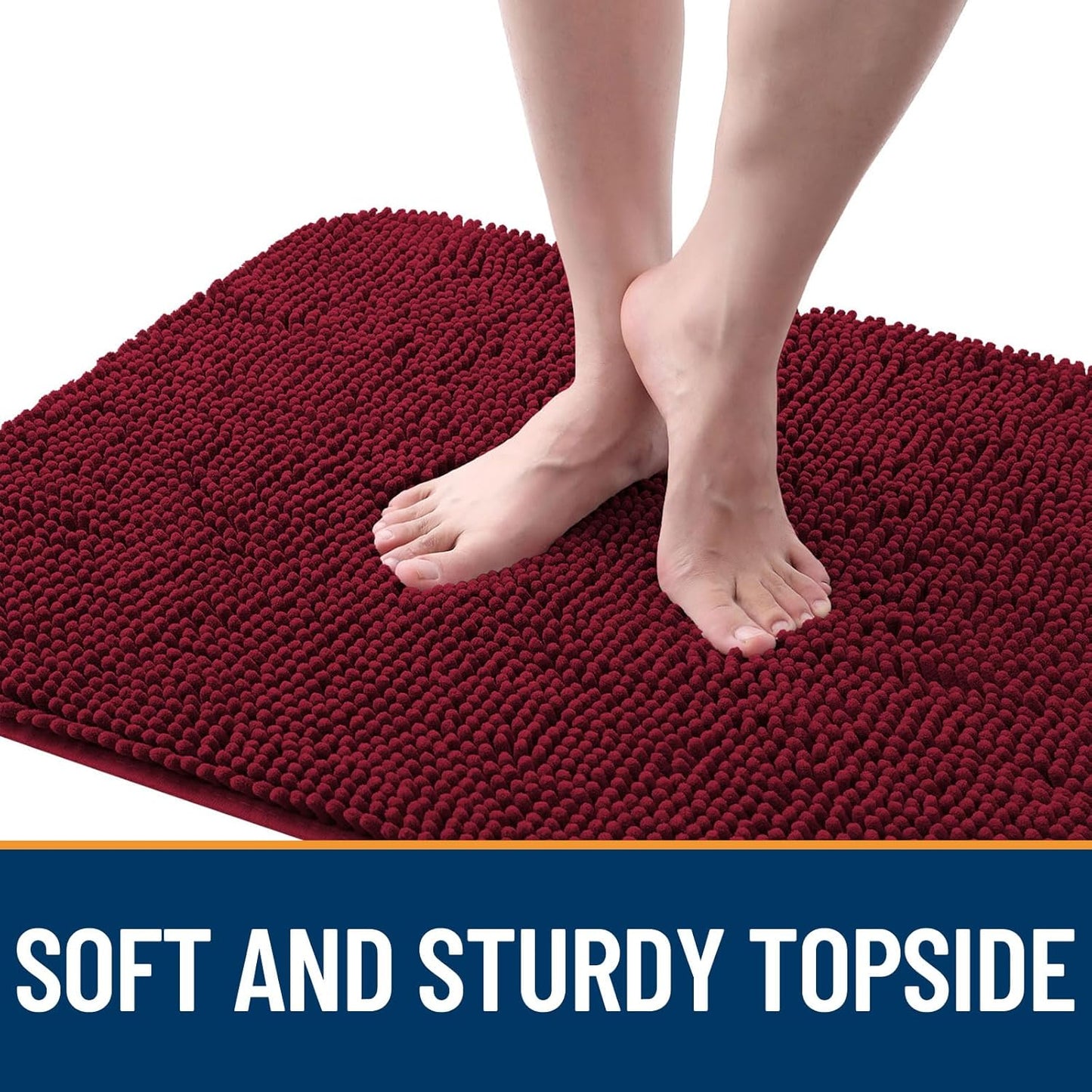 OLANLY Dog Door Mat - Absorbent Non-Slip Washable Doormat for Muddy Paws | 59x35 Burgundy