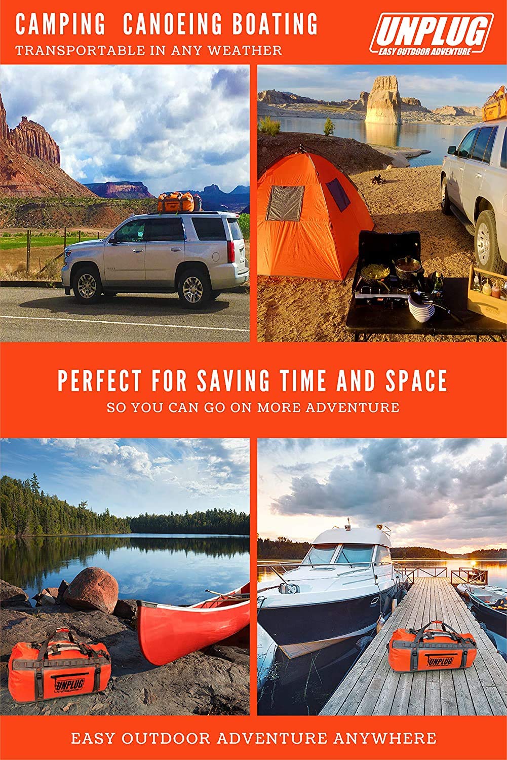 UNPLUG EASY OUTDOOR ADVENTURE Modern, Adventure Orange, 155L