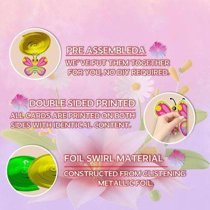 YQUQWN 48 PCS Spring Hanging Swirls Decorations Sun Flowers Butterfly Ceiling Swirls Spring Summer Birthday Party Decorations for Classroom Baby Shower Streamers Decor