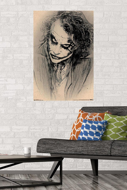 Trends International Premium Wall Poster, Dark Knight-Sketch, 22.375" x 34"