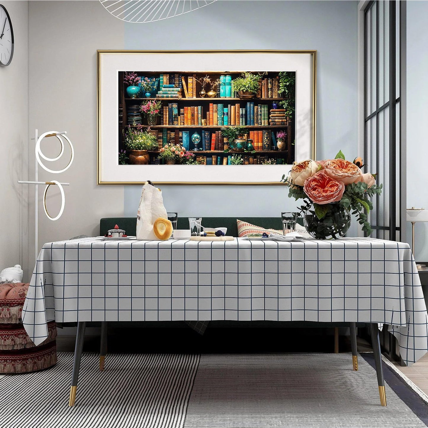 JOOZ Large Diamond Art Kits for Adults - 5D Book Diamond Painting Kits for Adults, DIY Full Drill Bookshelf Plant Diamond Art Painting, Bookshelf Gem Art Kits for Home Wall Decor 27.5x15.7 Inch