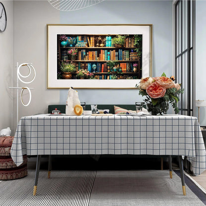 JOOZ Large Diamond Art Kits for Adults - 5D Book Diamond Painting Kits for Adults, DIY Full Drill Bookshelf Plant Diamond Art Painting, Bookshelf Gem Art Kits for Home Wall Decor 27.5x15.7 Inch