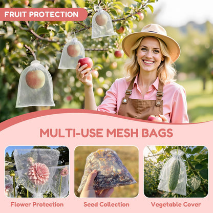 Crweety 100PCS White Organza Bags 8x12, Large Mesh Bags Drawstring for Gifts Wedding Favors Treats Makeup Soap Sachet Candy Jewelry, Party Favor Goodie Bags Bulk for Birthday Graduation Baby Shower