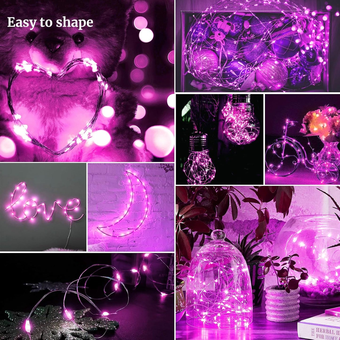 12 Pack 7Ft 20 3 ZGWJ Battery Powered Fairy Lights, Mixed Colors Mini LED Silver Wires, Modes for DIY, Party, Wedding