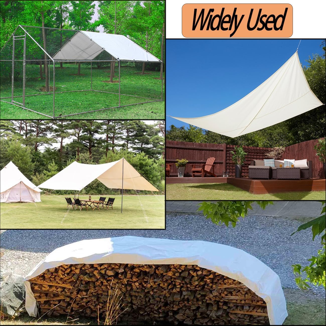 11.3 6.3 (2 Pack) Chicken Coop Cover Waterproof and UV, * FT Chicken Run Cover for Winter with Ball Bungees Cords