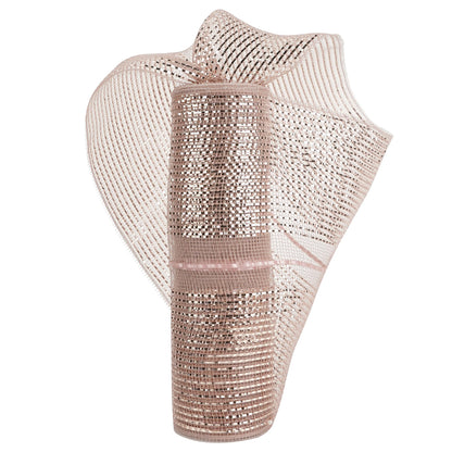 HUIHUANG Rose Gold Mesh Ribbon for Christmas Tree 10 inch Wide Easy Pull Deco Mesh Rose Gold Decorative Mesh Ribbon for Christmas, Garlands, Wreath Supplies, Floral Arrangements, Large Bows-10 Yards