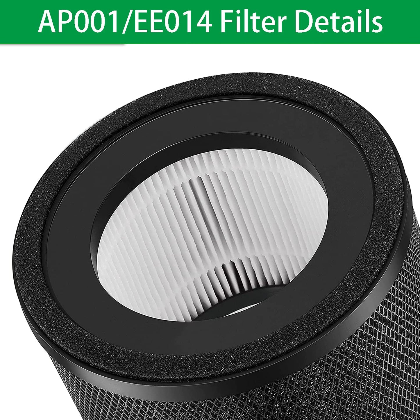 AP001 EE014 Filter, Lichelete 2 Pack True Replacement Filter Compatible with TaoTronics TT-AP001 and VAVA VA-EE014