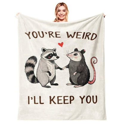 Hibolen Best Friend Birthday Gifts for Women Blanket 50"x60", Friendship Gifts for Women, Birthday Gifts for Woman Friendship, Bestie/Soul Sister Present, Raccoon and Opossum Throw