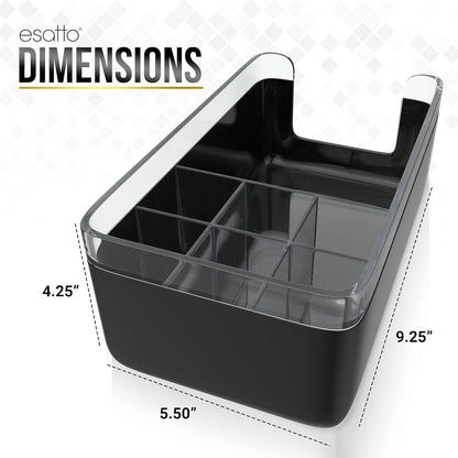 12 12 Esatto Professional Bar Products Premium Bar Caddy (Black), Used to Easily Organize Bar Items and Workspace