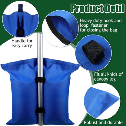 Woanger Extra Large Canopy Weights, 112 Lbs Heavy Duty Sand Bags for Pop Up Tent, 6 Pcs (Blue)