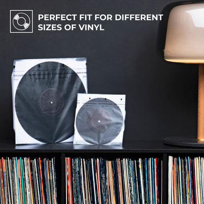 Big Fudge 25x Premium Vinyl Record Inner Sleeves - Clear 3-Ply Album Covers with Anti-Static Rice Paper - Master Vinyl Record Sleeves - Acid Free Protective Cover for 12" Records