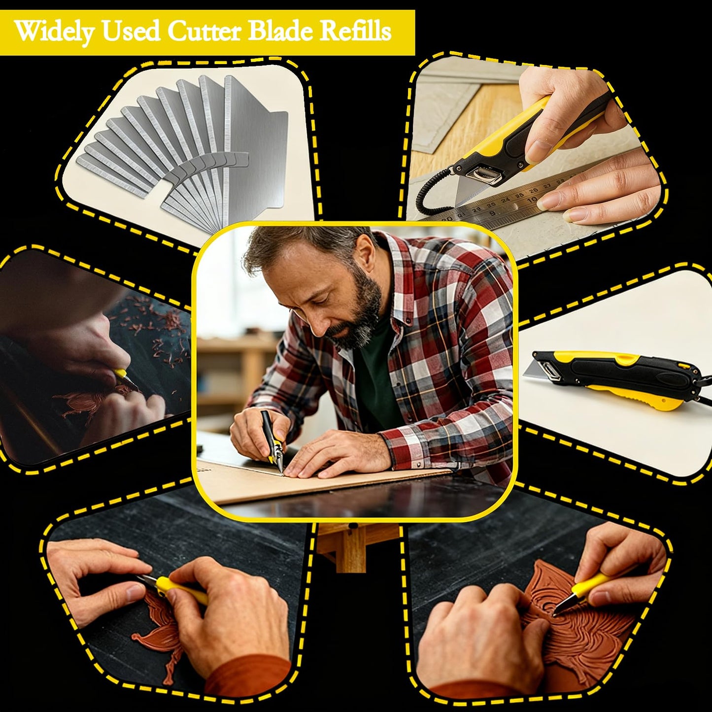 60 Pack Cutter Replacement Blades for Easy Cut, Blade Suitable for Easy Cut/EZ 1000, 1500, 2000, 4000 series and Veltec VC900, VC1000, VC2000, VC4000 safety cutters