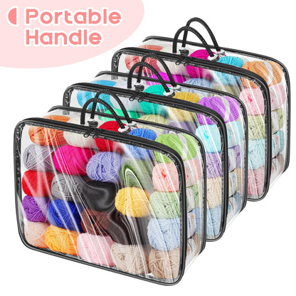 Yarn Storage Bags 3 Pack, Clear Yarn Storage Organizer 12x16x4 Inches