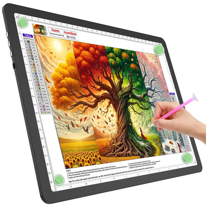 TOHETO A4 Light Board for Diamond Painting, Super Bright Magnetic Light Pad with Side Buttons, Lightbox for Tracing and Drawing, Corded Light Table for Sketching, Animation, Weeding Vinyl (Black)