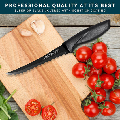 Home Hero 2 Pcs Tomato Knife with Sheath, High Carbon Stainless Steel Chopping Knife with Ergonomic Handle, Razor-Sharp