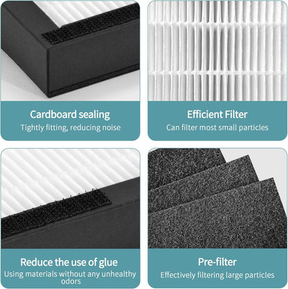 WK01234QPC Filters Replacement Compatible with Oreck Air Purifier Model WK10002QPC, 2 Packs Include Efficient Filter