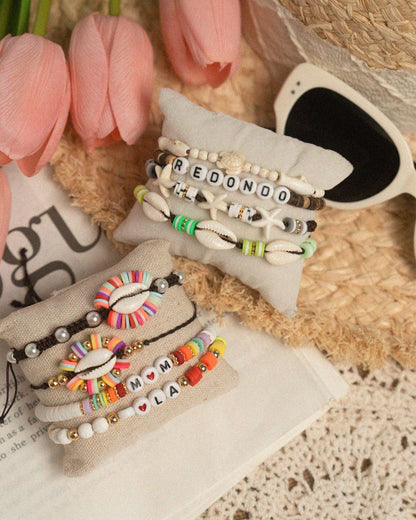 DoDoBeads Summer Bracelets Making Kit, Beach Bracelet Making Kit with Puka Shell Beads, Letter & Number Beads, Seashells, Spacers, Pearls, Jewelry Craft Set