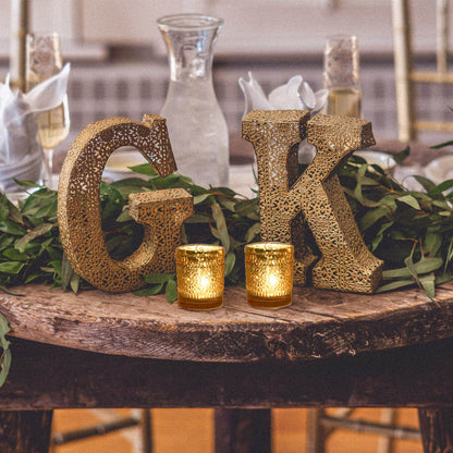 VOHO Gold Votive Candle Holders Set of 12, Gold Candle Holders Bulk for Wedding Table Centerpiece, Mercury Glass Tealight Candle Holder for Home Party Decoration (2.1'' x 2.6'', W/H)
